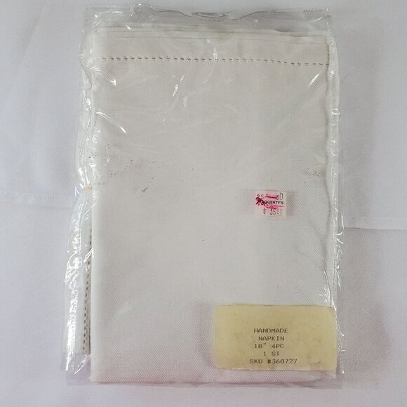 VTG Peking Handcrafts 18" Cotton Napkins Set Of 4 With Embroidery 100% Cotton - Picture 2 of 10